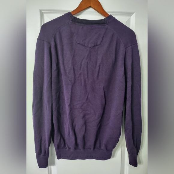 Robert Graham Classic Fit V-Neck Wool Sweater Long sleeve Men Purple XL - Picture 3 of 9